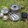 Camping Cooker Pan Set Aluminum Camping Cookware Kit for 2 People, Portable Outdoor Pot Pan Stove Kettle 2 Cups and Tableware - Backpacking Cookware for Picnic Trekking and Hiking (FREE POSTAGE) Image 2
