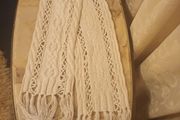 White Aran Scarf/Extra Long