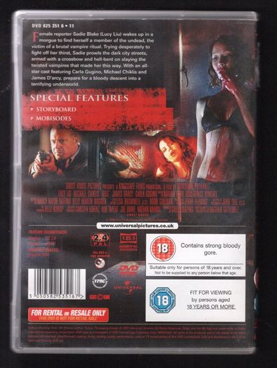Rise Blood Hunter. DVD Movie. Staring Lucy Liu, Michael Chiklis, and Robert Forster