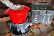 MasterClass Cast Iron Enamelled Red Fondue Set BNIB