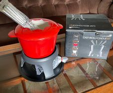 MasterClass Cast Iron Enamelled Red Fondue Set BNIB