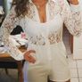 Boohoo white lace playsuit Image 2
