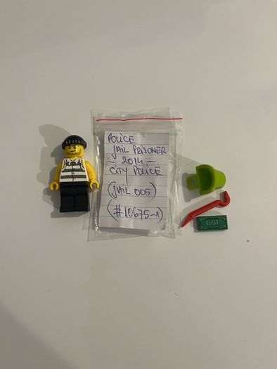 Lego City Police Jail Prisoner minifigure
