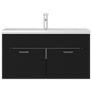 Sink Cabinet with Built-in Basin Black Chipboard Image 5