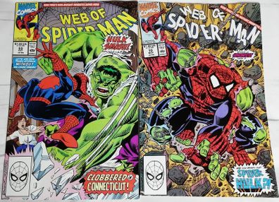 Web Of Spider-Man #'s 69 & 70 Incredible Hulk & Spider-Hulk (1990)