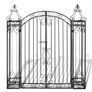 Garden Gate Black 121x8x100 cm Wrought Iron Image 2