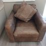 Brown Leather Armchair Image 3