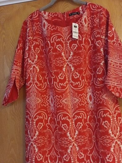 Dunnes Stores Coral Tulip Cuff Tunic Dress.. S.18.   B.N.W.T.