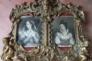 Antique brass picture frame.