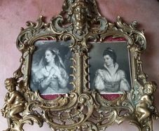 Antique brass picture frame.