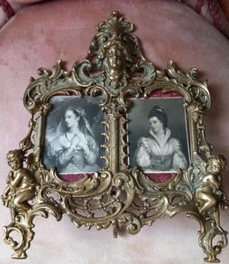 Antique brass picture frame.