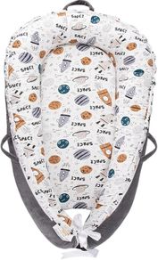 Home Baby Nest for Newborn, Portable and Adjustable Baby Lounger for 0-12 Months Boys Girls, Baby Essentials for Travel with Reversible 100% Cotton and Velvet Cover
