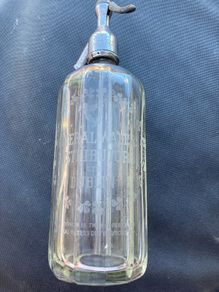 Vintage Irish Mineral Water Bottle. Chrome Syphon Top .