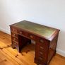 Pedestal Writing Desk with Green leather top Image 2