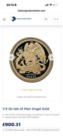 Gold 1/4 oz .999 Gold Angel anniversary edition coin