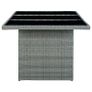 Garden Table Light Grey Poly Rattan and Tempered Glass Image 4