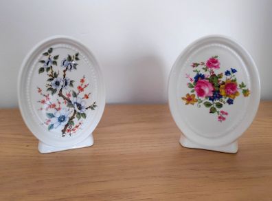 2 vintage Oval fine bone china standing Display Plaques