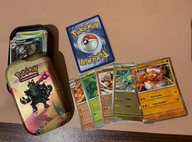 Pokemon TCG Bulk with 5 Rare Holo/Reverse Holo + 1 EX Card and including Tin!