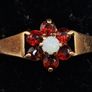Vintage 9ct yellow garnet and opal cluster ring Image 3