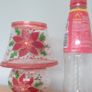 Hand painted Christmas pointsettia candle holder Image 3