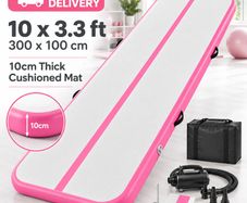 Inflatable Tumble Track Mat 3m 10cm Thick Gymnastics Mat 3m with Electric Pump