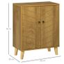 Vintage Storage Cabinet with Double Chevron Doors and Pine Wood Legs, Side Cabinet for Living Room Image 2