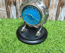 Vintage Majak Desk Clock Soviet Crystal Glass Clock USSR Mechanical Wind Up 1970s Not Working Parts Repair