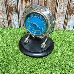Vintage Majak Desk Clock Soviet Crystal Glass Clock USSR Mechanical Wind Up 1970s Not Working Parts Repair