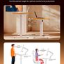 Electric Standing Desk Height Adjustable 120 x 60cm, Sit Stand Desk with 4 Memory Smart Pannel for Home Office with Splice Board Image 3
