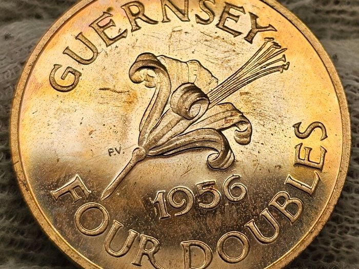 Guernsey Proof 1956 Double Coin Set Scarce Stunning Gem Coins