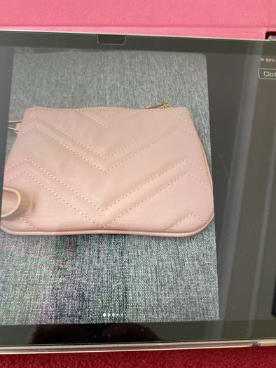 New pink purse wristlet strap with pocket for cards