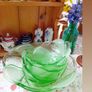 Green Glass Dessert Bowl set Image 9