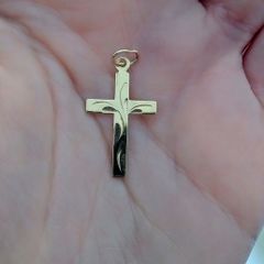 Solid 14ct Yellow Gold Cross Pendant