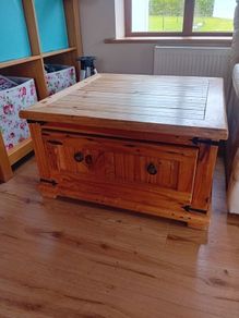 coffee table. solid mexican pine.