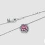 Pandora Herbarium Sparkling Pink Double Flower Pendant Necklace   Brand New Image 4
