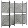 4-Panel Room Divider Poly Rattan Anthracite 240x200 cm Image 3