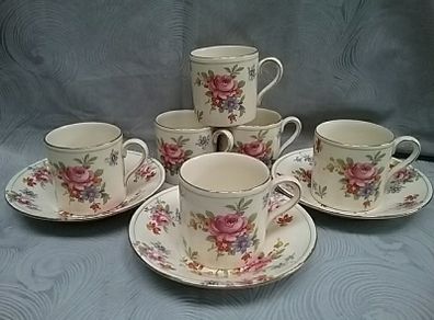Six Royal Winton Coffee Cans & Saucers