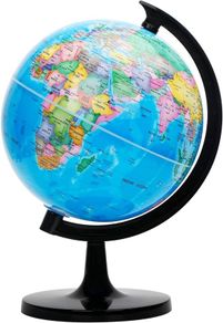 20cm World Globe Political Map - Educational Geographic Globe - Self Assembled School Globe