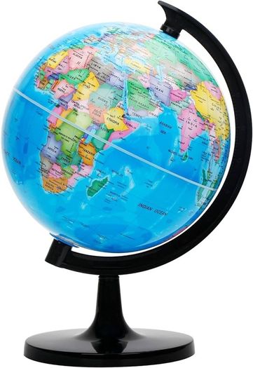 20cm World Globe Political Map - Educational Geographic Globe - Self Assembled School Globe
