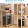 Computer Desk with Full Monitor Stand,100 cm Home Office Desk with Reversible Storage Shelves,Small Study Desk with Headphone Hook and Cup Holder,Oak Image 4