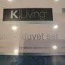 K Living Zara Windflower Luxury Single Duvet Seat in Cream Cotton mix with Teal Shades of Satin Applique Flowers and Embroidery Image 3