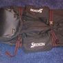 Vintage  Srixon Black And Red Golf Bag With Roller Wheels Image 2