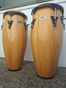 Nice Pair of LP Percussion Conga Drums made from Siam Oak