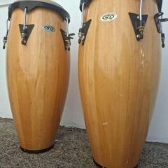 Nice Pair of LP Percussion Conga Drums made from Siam Oak