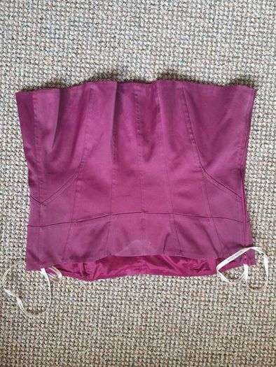 Vintage karen millen burgundy embellishment diamond corset top size small 14