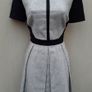 Karen Millen Black & White Textured Pleated A-Line Dress Image 2