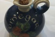R&amp;j Forrester Bandon Pottery Red Apple/cobalt Blue &amp; Cream Vinegar Jug