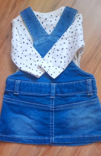 Denim dungaree dress
