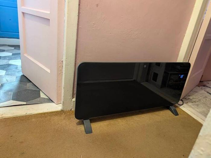 2 x Masterplug Auraline Smart Energy Glass Panel Heater, 2000W, Slate Grey