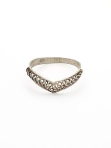 Vintage 925 Sterling Silver Chevron Filigree Ring